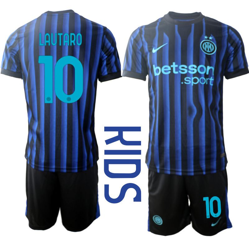 Youth 2025-2026 Club Inter Milan CF home Black #10 Soccer Jersey